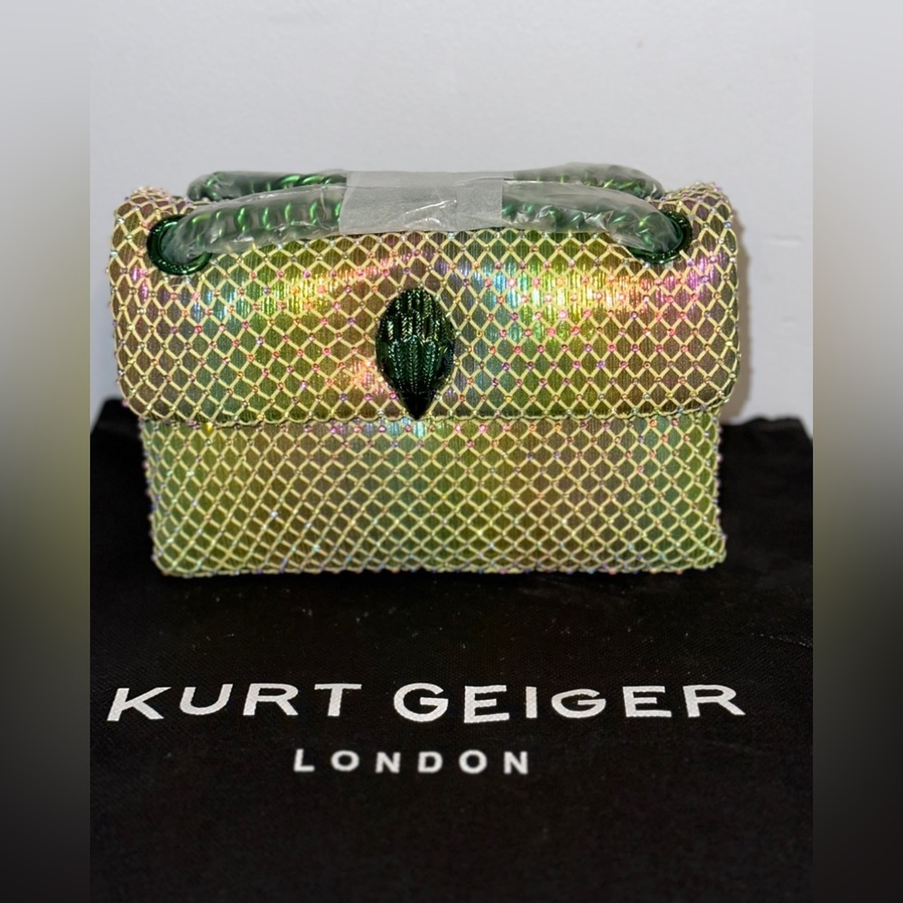 Kurt Geiger London Mini Embellished Multicolor Rhinestone Fabric Crossbody Bag